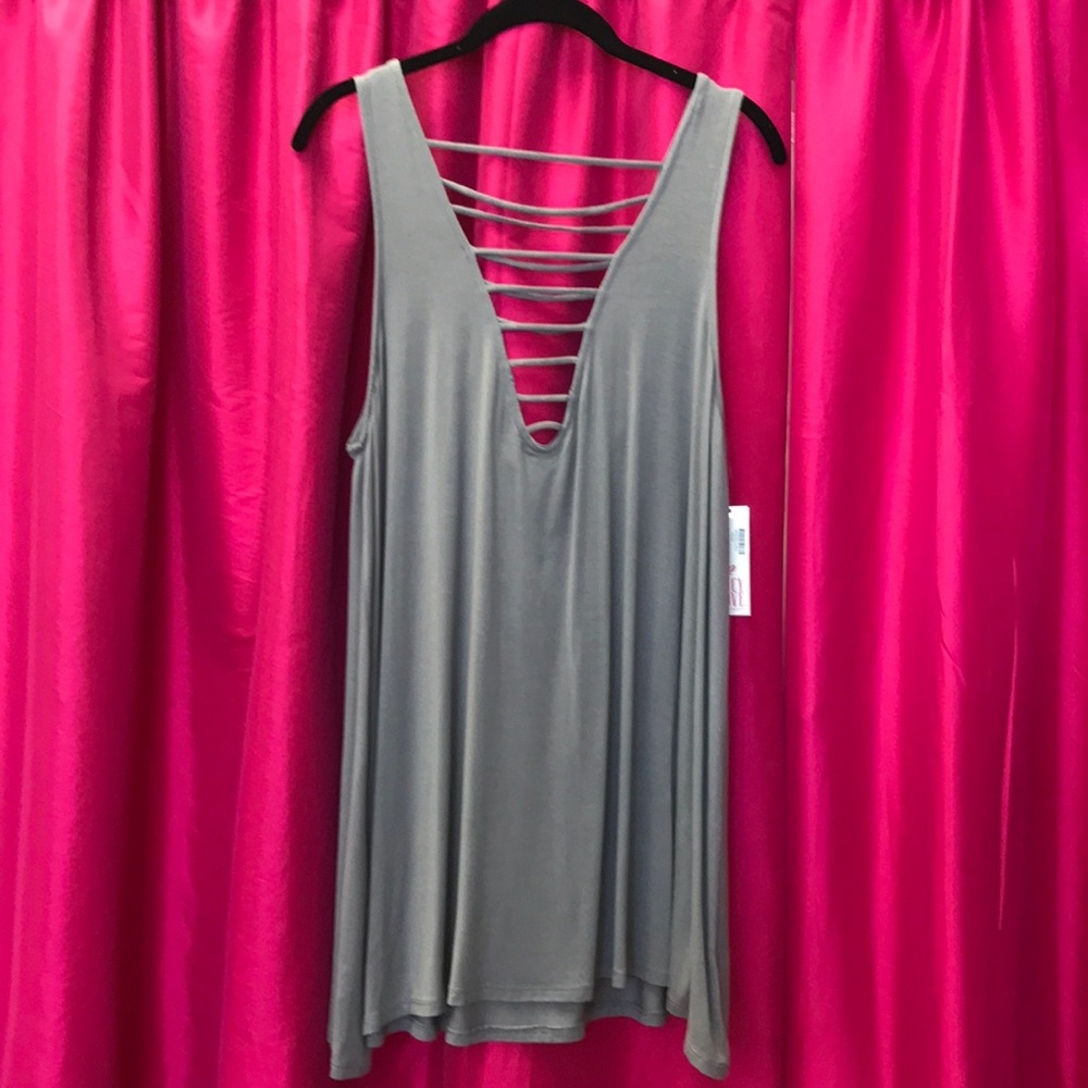 Grey bar style swing dress